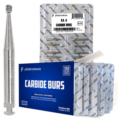PlastCare USA RA #4 Round Carbide Bur, 100/Pk
