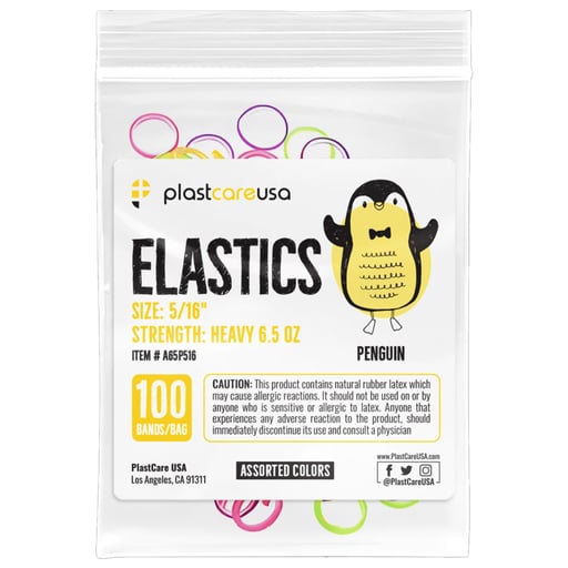 PlastCare USA ELASTICS 5/16" Penguin, Heavy 6.5 o