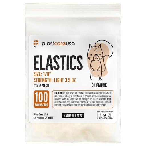 PlastCare USA ELASTICS 1/8" Chipmunk, Light 3.5 o