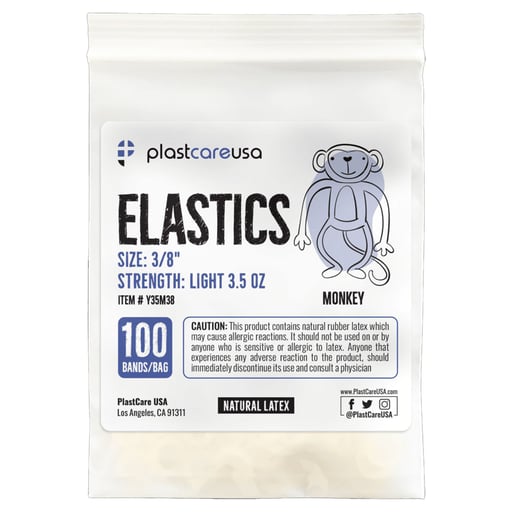 PlastCare USA ELASTICS 3/8" Monkey, Light 3.5 oz 