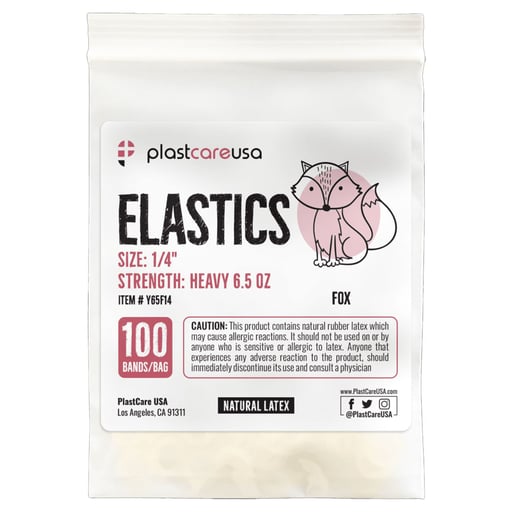 PlastCare USA ELASTICS 1/4" Fox, Heavy 6.5 oz Ela