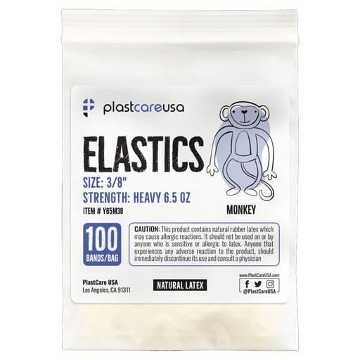 PlastCare USA ELASTICS 3/8" Monkey, Heavy 6.5 oz 