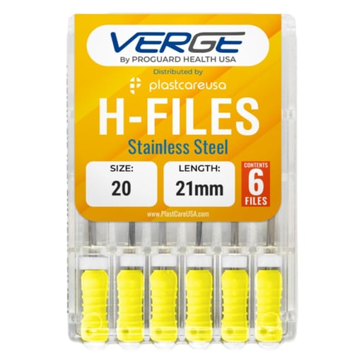 VERGE 21 mm Endo Hedstrom Root Canal H Files, Sta
