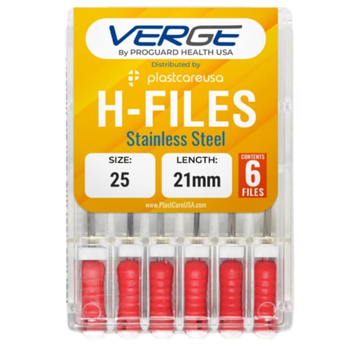 VERGE 21 mm Endo Hedstrom Root Canal H Files, Sta