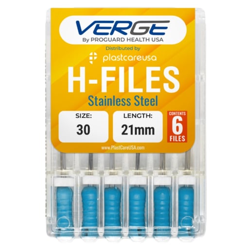 VERGE 21 mm Endo Hedstrom Root Canal H Files, Sta