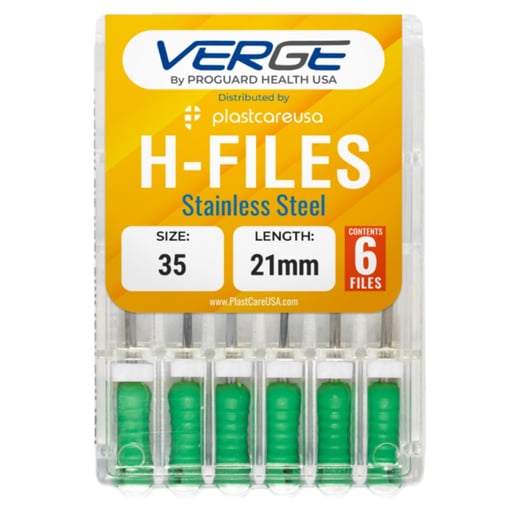 VERGE 21 mm Endo Hedstrom Root Canal H Files, Sta