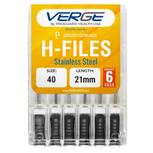 VERGE 21 mm Endo Hedstrom Root Canal H Files, Sta