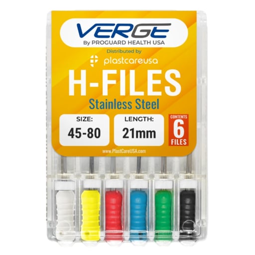 VERGE 21 mm Endo Hedstrom Root Canal H Files, Sta