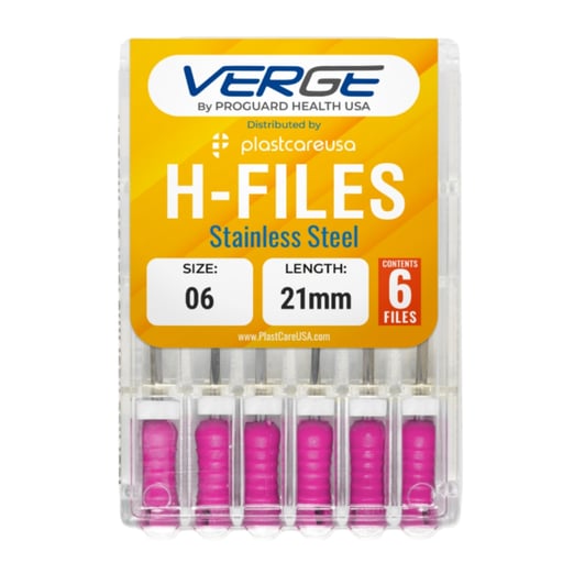 VERGE 21 mm Endo Hedstrom Root Canal H Files, Sta
