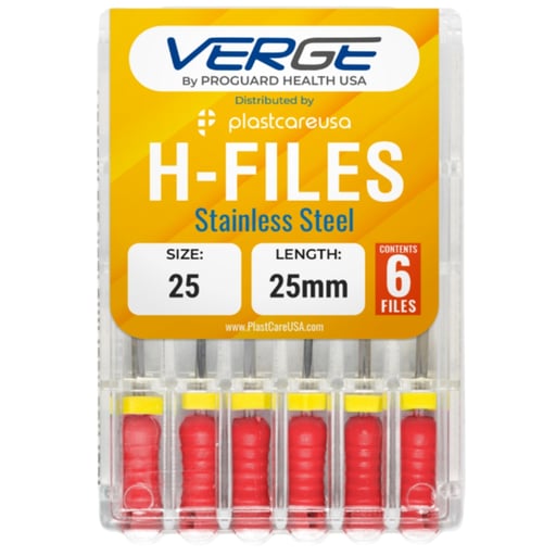 VERGE 25 mm Endo Hedstrom Root Canal H Files, Sta