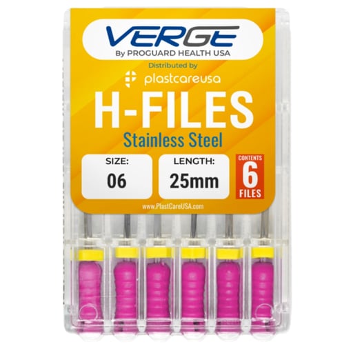 VERGE 25 mm Endo Hedstrom Root Canal H Files, Sta