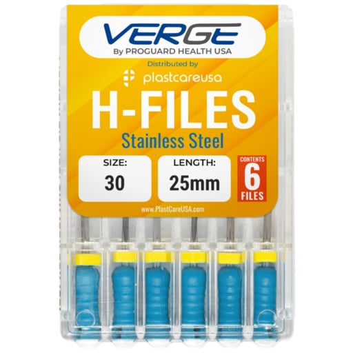VERGE 25 mm Endo Hedstrom Root Canal H Files, Sta
