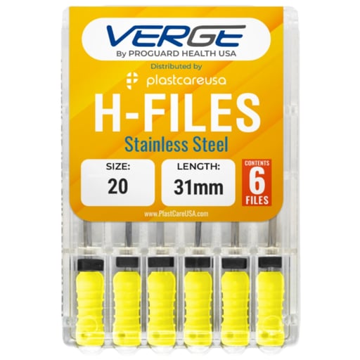 VERGE 31 mm Endo Hedstrom Root Canal H Files, Sta