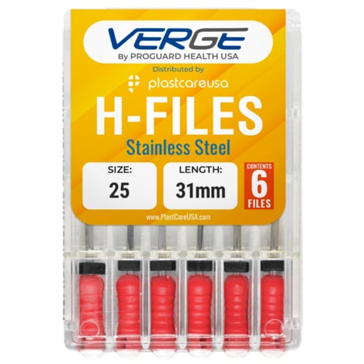 VERGE 31 mm Endo Hedstrom Root Canal H Files, Sta