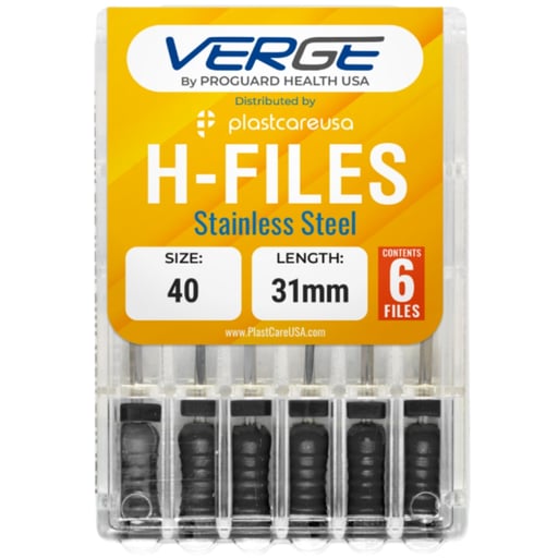 VERGE 31 mm Endo Hedstrom Root Canal H Files, Sta