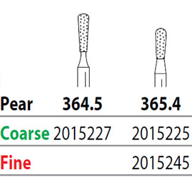 Two Striper FG 365.4 Fine Diamond Bur, Pear. Pack