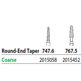 Two Striper FG 747.6 Coarse Diamond Bur Round-End
