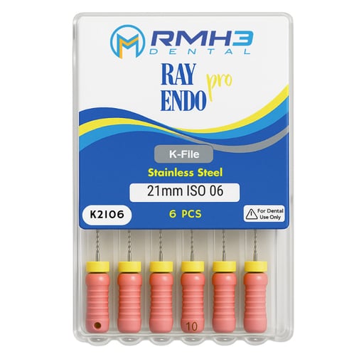 RayEndo Pro K-Files, 21mm, #06, 6/Box