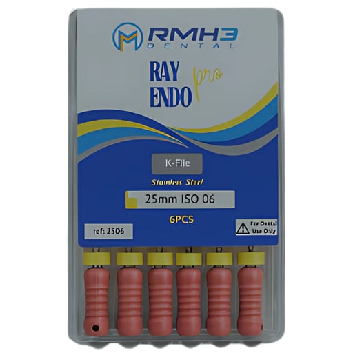 RayEndo Pro K-Files, 25mm, #06, 6/Box