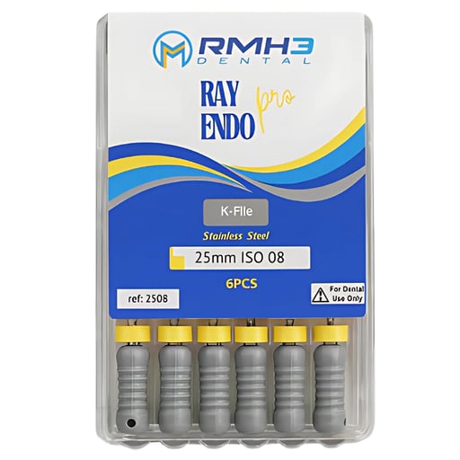 RayEndo Pro K-Files, 25mm, #08, 6/Box