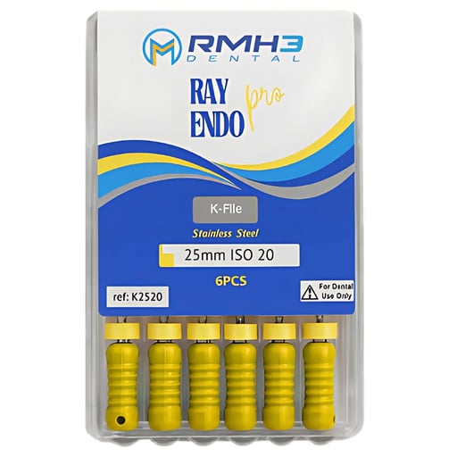 RayEndo Pro K-Files, 25mm, #20, 6/Box