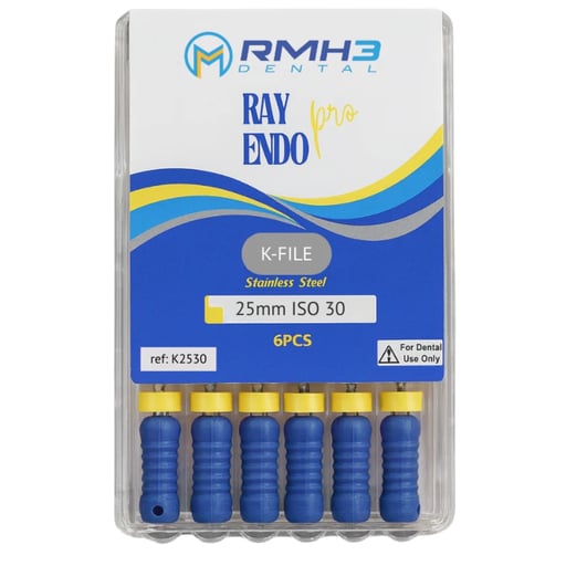 RayEndo Pro Stainless Steel K-Files, 25mm, #30, 6