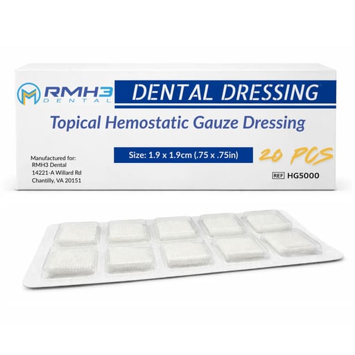 RMH3 Dental Soluble Hemostatic Gauze Dressing, 0.