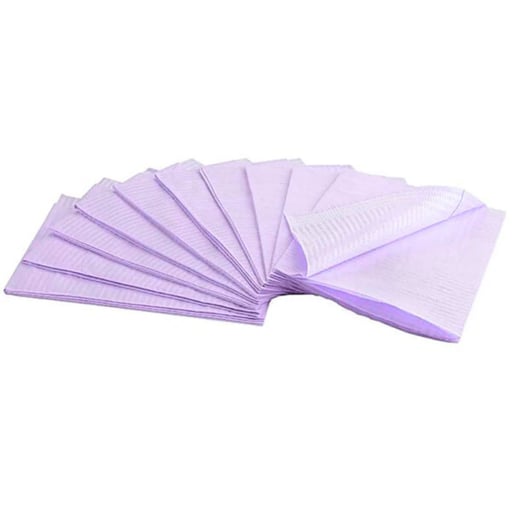RMH3 Dental Lavender Patient Bibs, 2-ply tissue w