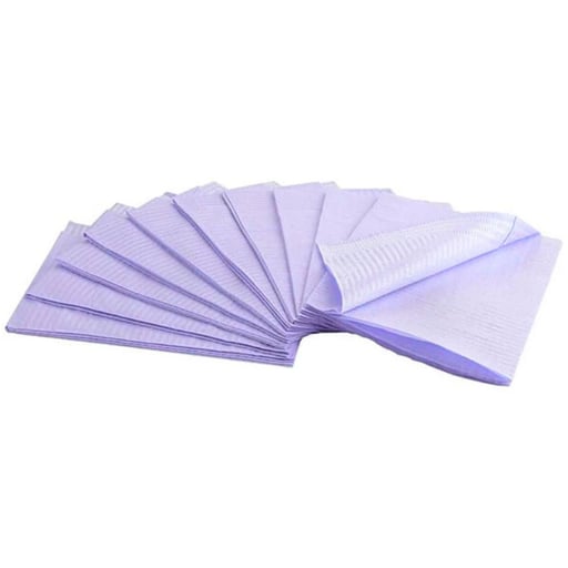 RMH3 Dental Purple Patient Bibs, 2-ply tissue w/1