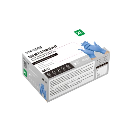 MaxSoft Nitrile Exam Gloves, X-Large, Blue, 100/B