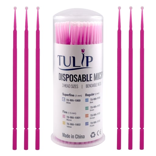Tulip Fine Micro Applicator Brushes, 1.5mm, Pink,