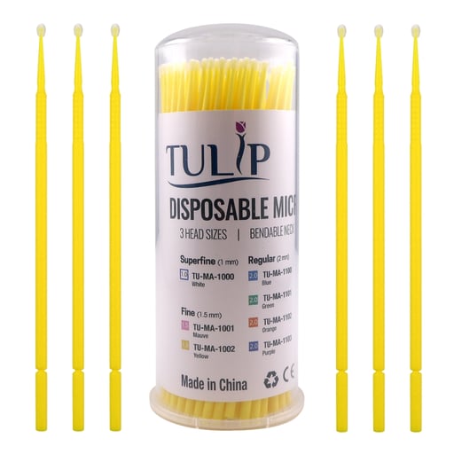 Tulip Fine Micro Applicator Brushes, 1.5mm, Yello