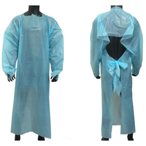 VastMed Disposable CPE, Blue, Isolation Apron Thu
