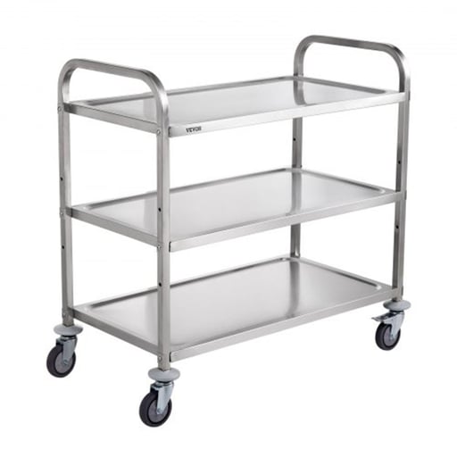 Vevor Stainless Steel Utility Cart, 3-Tier, 1/Pk
