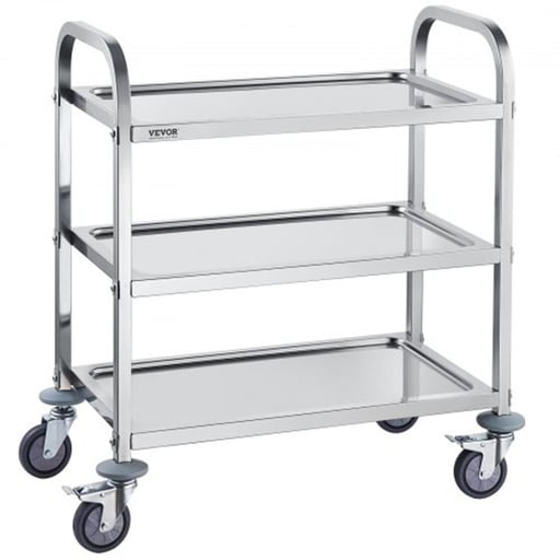 Vevor Stainless Steel Lab Utility Cart, 3-Tier, 1