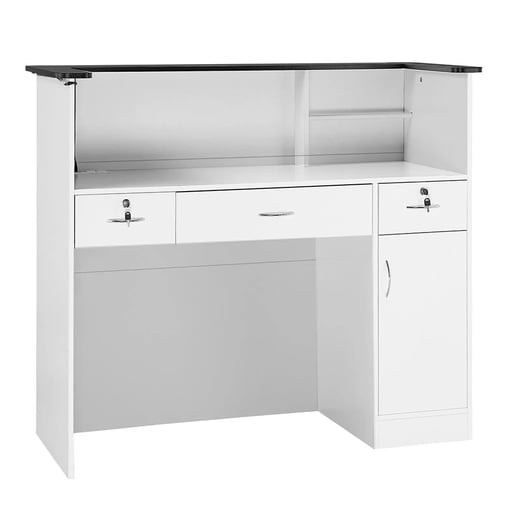 Vevor Particle Board Reception Desk, 3 Drawers an