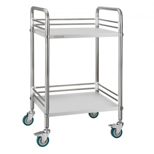 Vevor Stainless Steel Medical Utility Cart, 2-Tie