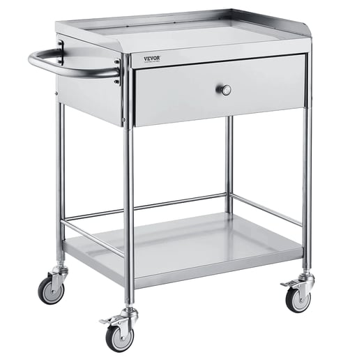 Vevor Stainless Steel Medical Utility Cart, 2-Tie