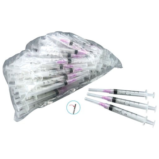 Appli-Vac Pre-Tipped Syringes, 3cc, 30 ga, 100/Pk