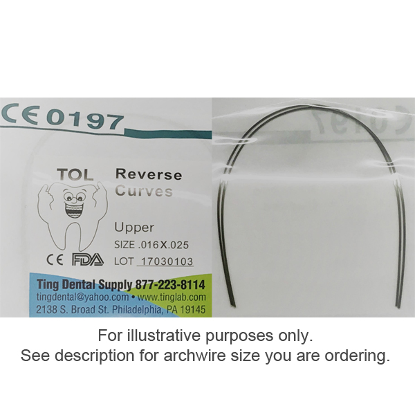 TOL NiTi Reverse Curve Archwire - 0.014 Oval Form (Round) Upper 2pcs/pkg. FDA Registered
