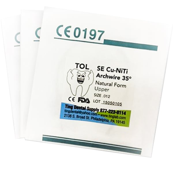 TOL Copper 35 Cu-NiTi Archwire - 0.012 Natural Form (Round) Upper 5pcs/pkg. FDA Registered