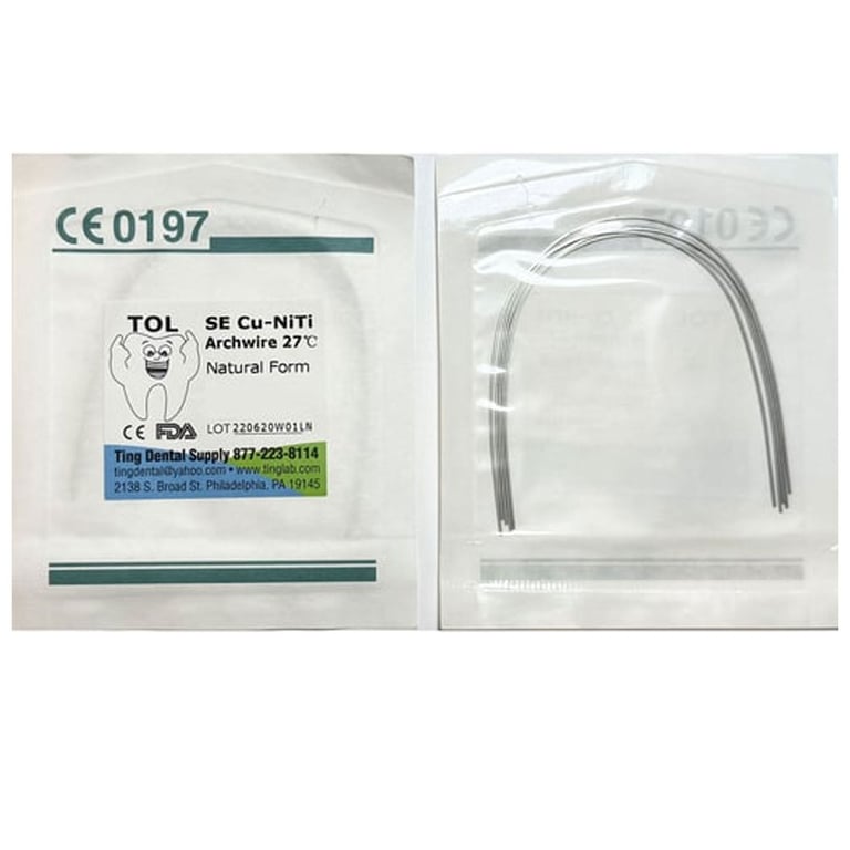 TOL 27 Degree Cu-Niti Copper Archwire, Rectangular 0.014 x 0.025, Lower, 5/Bag
