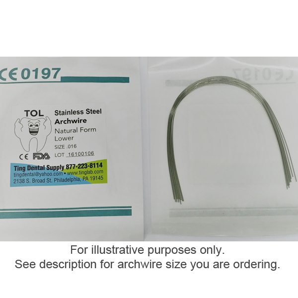 TOL Stainless Steel Archwire - 0.018 Natural Form (Round) Upper 10pcs/pkg. FDA Registered