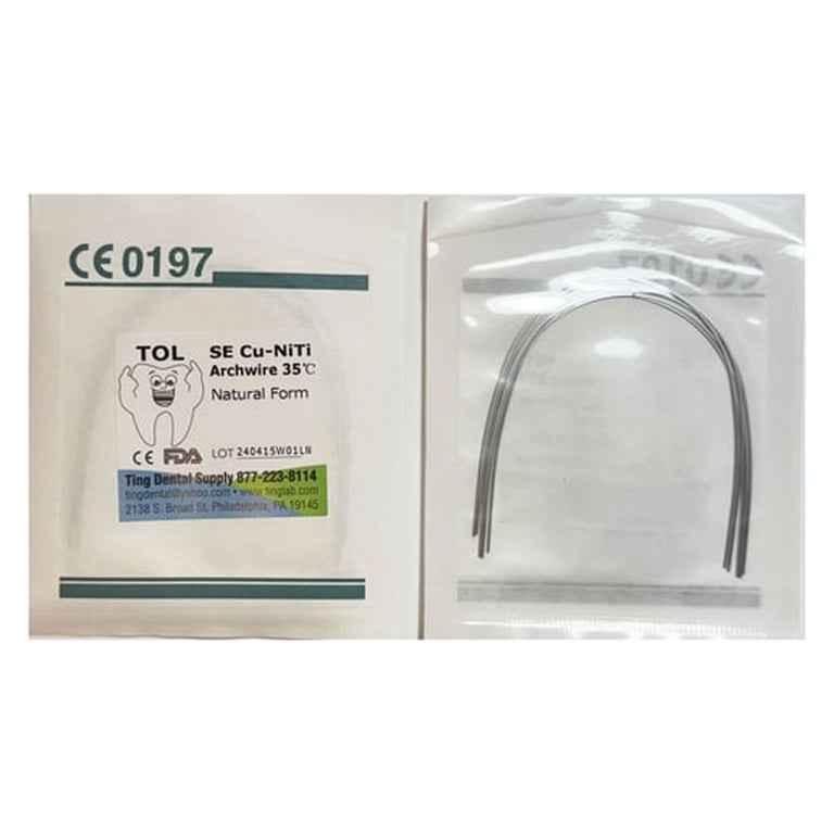 TOL 35 Degree Cu-Niti Copper Archwire, Rectangular 0.017 x 0.025, Lower, 5/Bag