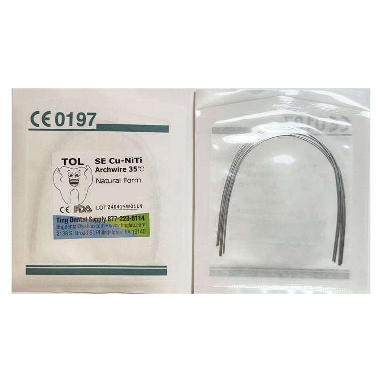 TOL 35 Degree Cu-Niti Copper Archwire, Rectangular 0.16 x 0.25, Upper, 5/Bag