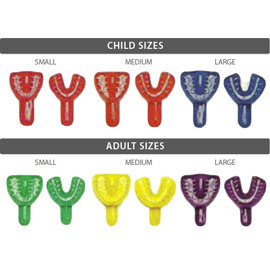 TOL #3 Children Lower Large Blue Disposable Plastic Impression Trays, Package Of 50