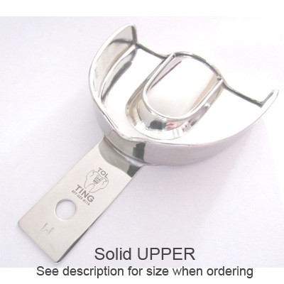 TOL Medium, Upper arch, Solid stainless steel impression tray, exceptionally durable and are made
