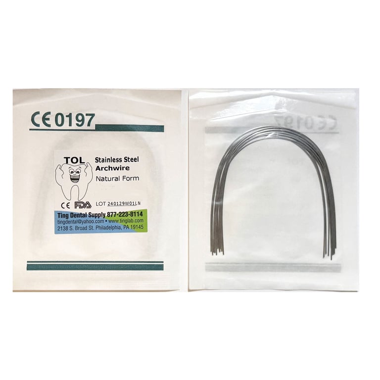 TOL Stainless Steel Archwires, 0.18 x 0.18, Lower, 10/Bag