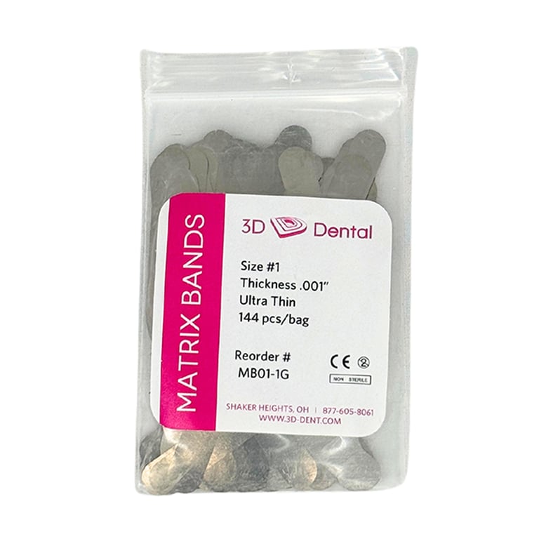 thumbnail image 2 of 720/Pk Tofflemire Stainless Steel Matrix Bands #1 .0015 – Universal Dental 2 of 5