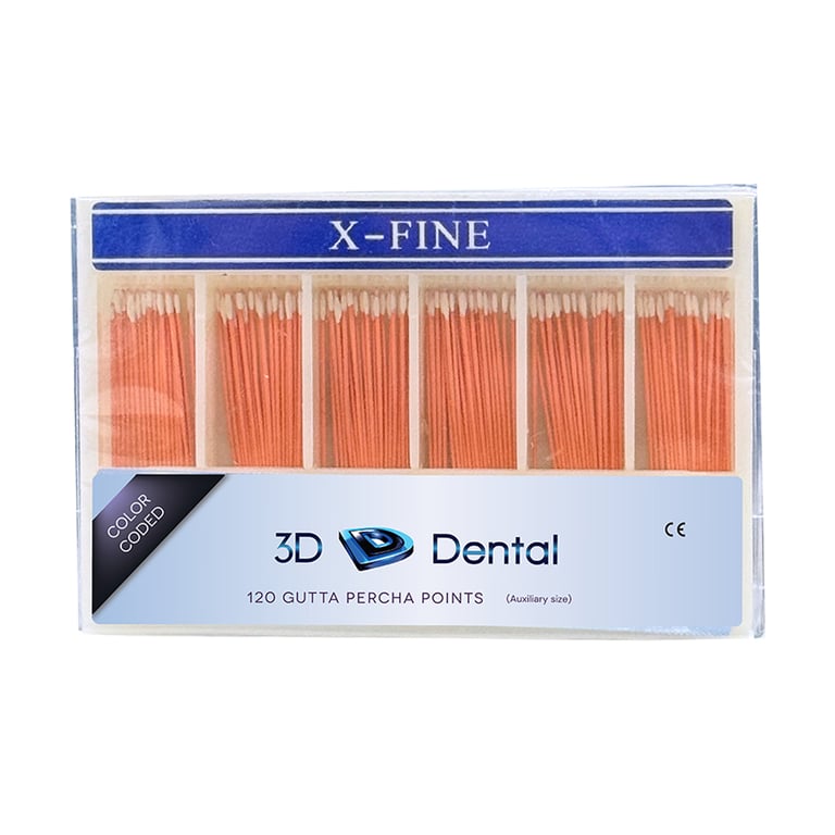3D Endo Gutta Percha Points, Bulk, X-Fine, 120/Pk. Radiopaque root canal obturating points